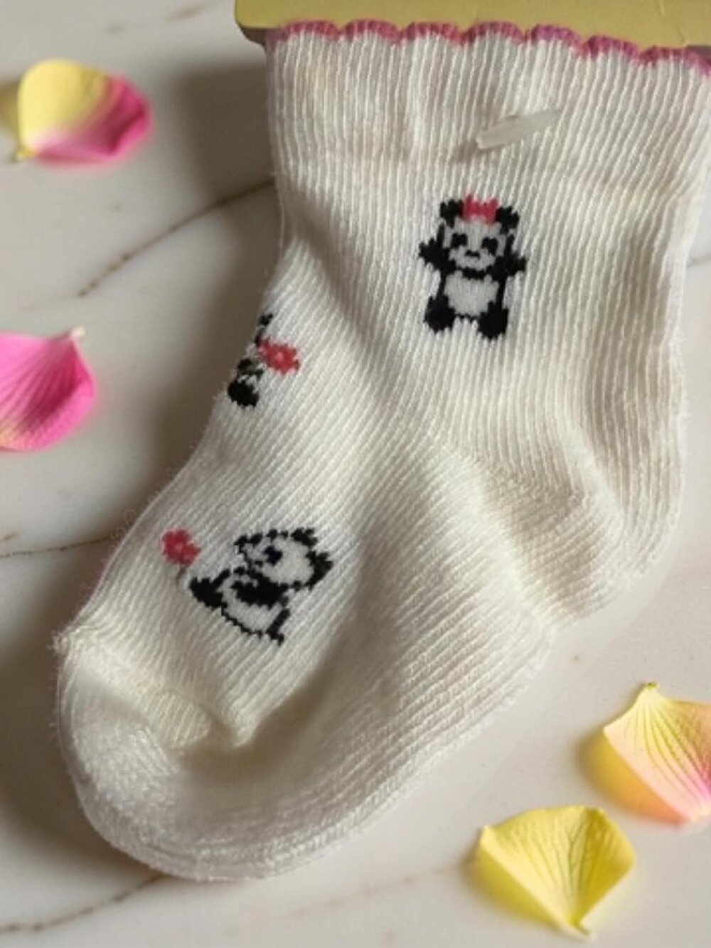 Gymboree NWT Little Panda Ivory Embroidered Panda Socks 3- 6 mos